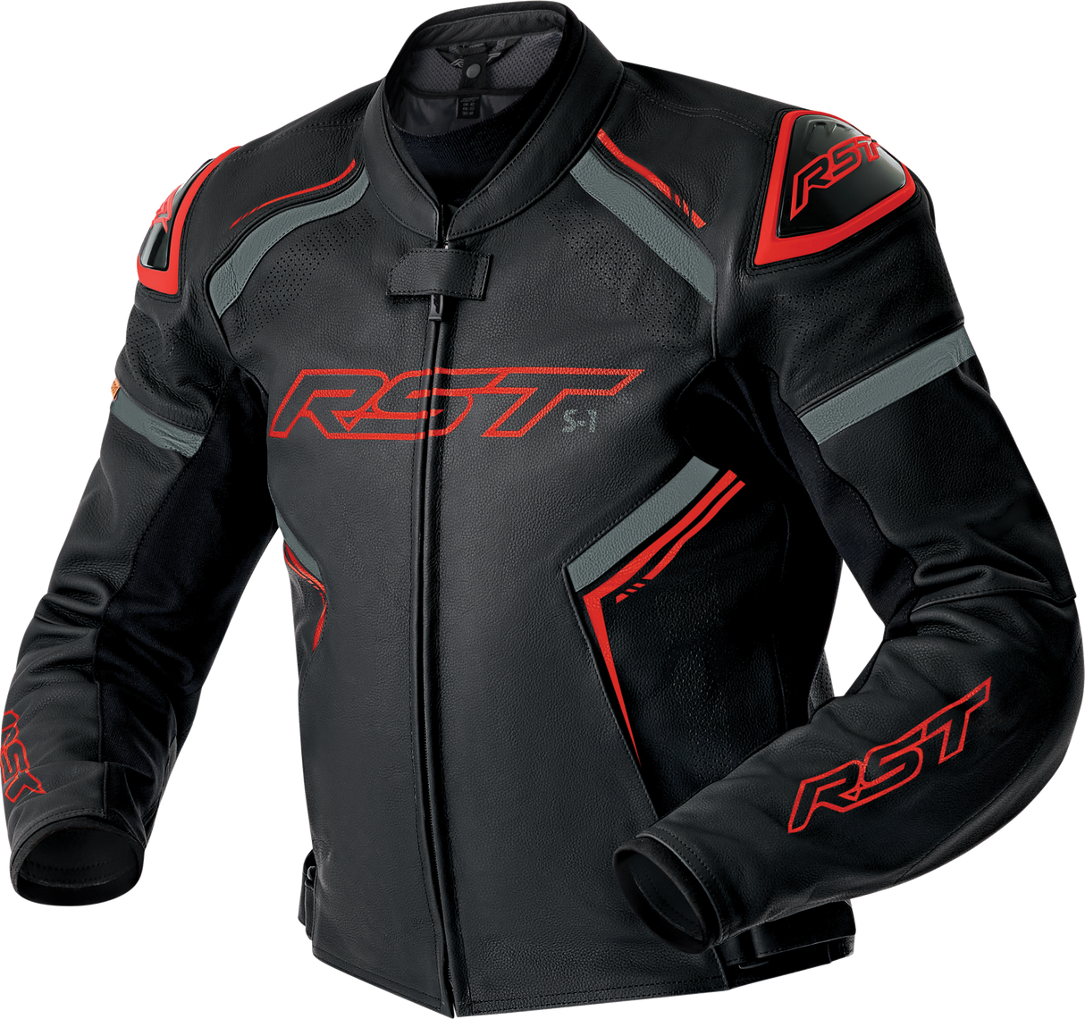RST S1 D3o Leather Jacket Blk/Gry/Red Sm 103605RED-40