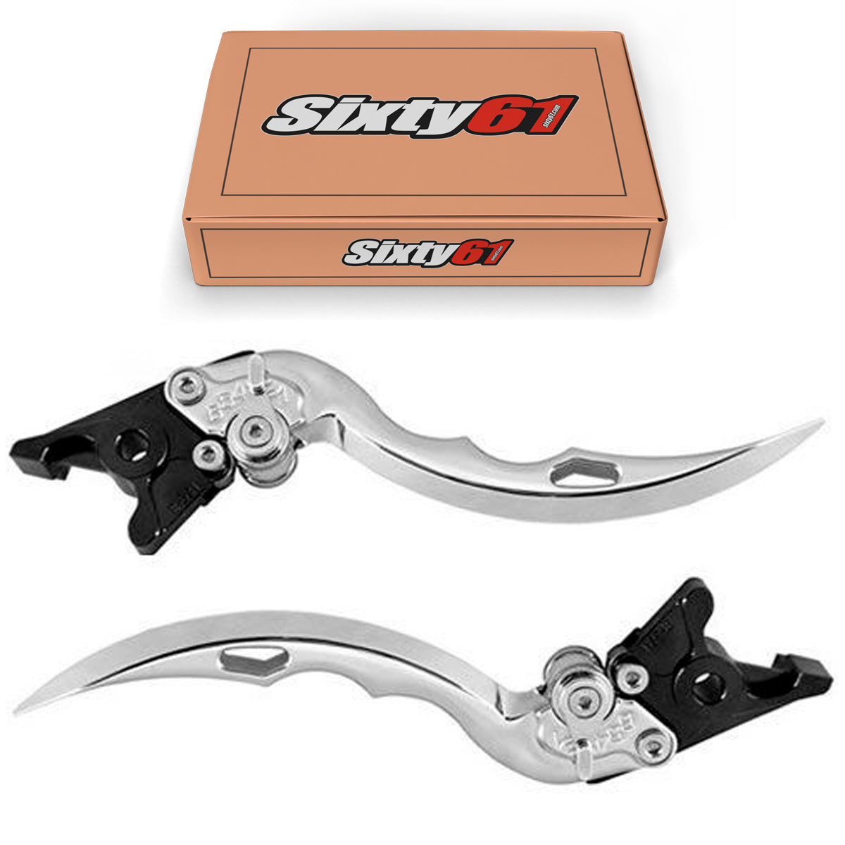 Honda Chrome Brake & Clutch Levers, Adjustable Blade Style