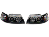 Raxiom 99-04 Ford Mustang Dual LED Halo Projector Headlights- Black Housing (Clear Lens) 101684