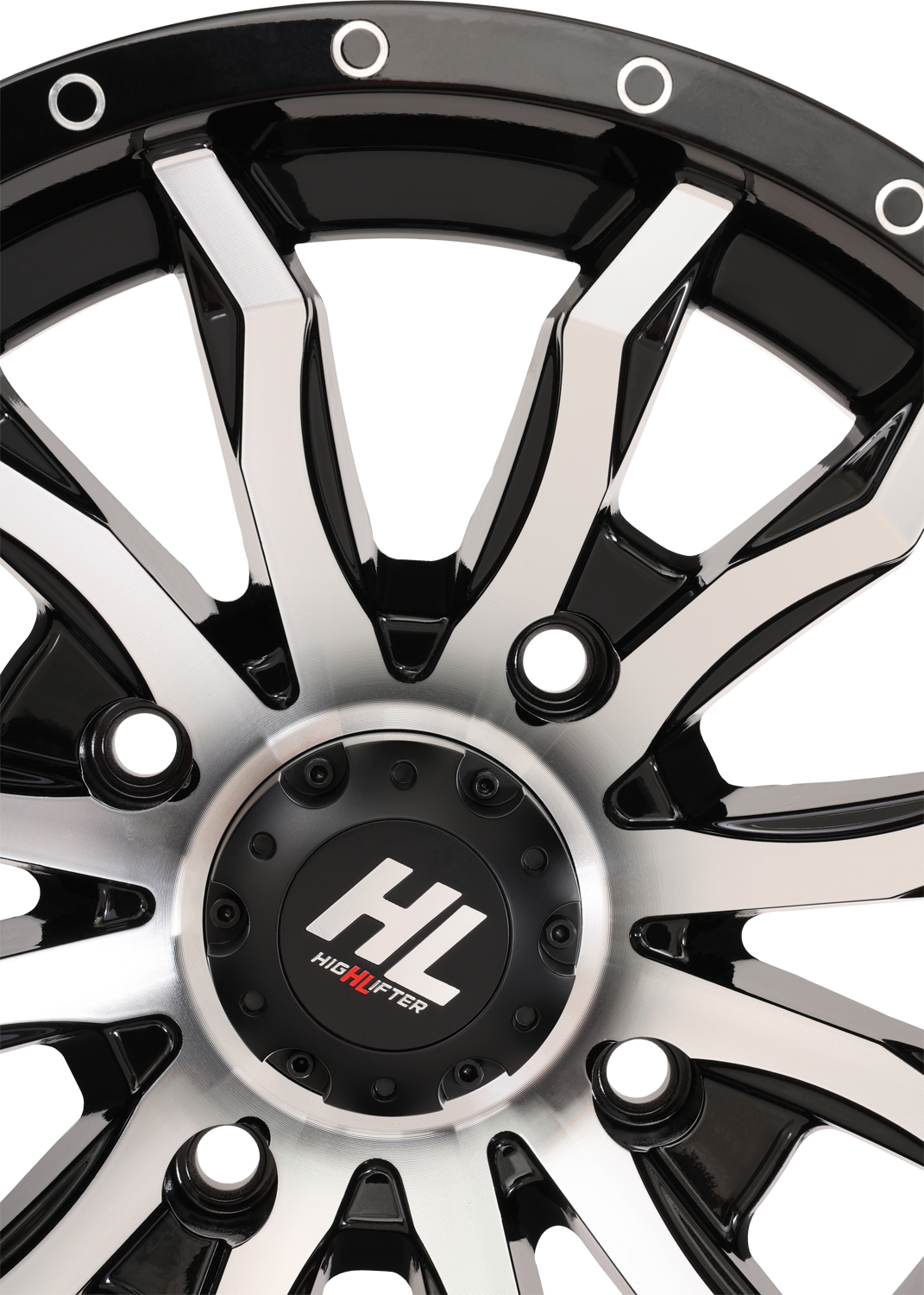 HIGH LIFTER Wheel - HL21 - Front/Rear - Gloss Black w/Machined - 14x7 - 4/137 - 4+3 (+10 mm) 14HL21-1137