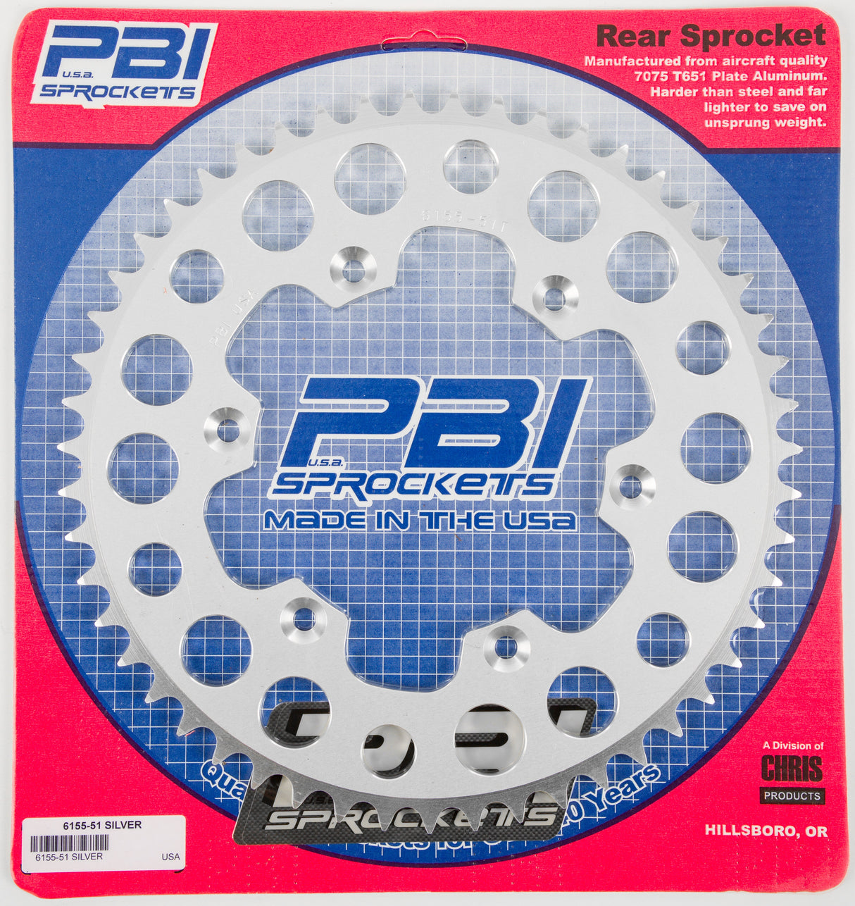 PBIRear Sprocket Aluminum 51t-520 Kaw/Suz6155-51-3