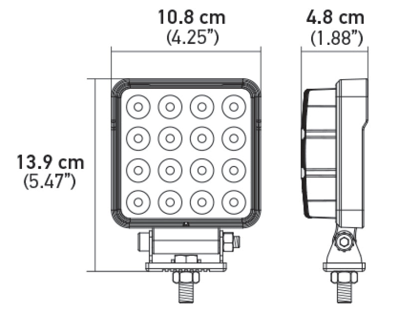 Hella ValueFit LED Work Lamps 4SQ 2.0 LED MV CR BP LA357106002