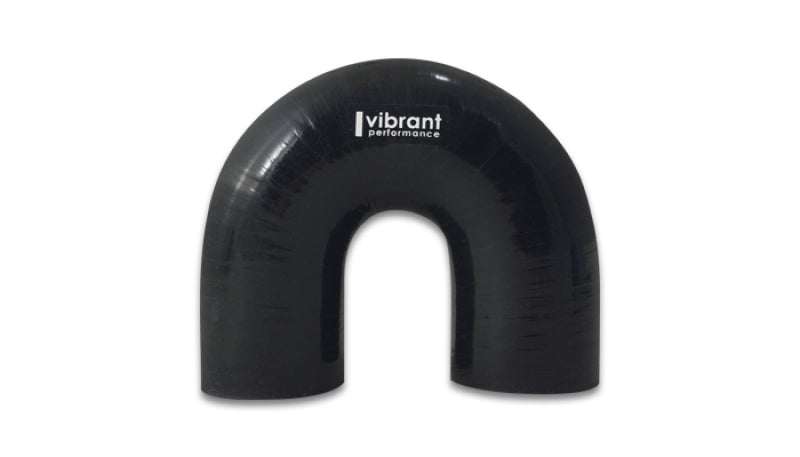 Vibrant 4 Ply Reinforced Silicone Elbow Connector - 2in ID x 5.50in Leg 180 Deg Elbow (BLACK) 19662