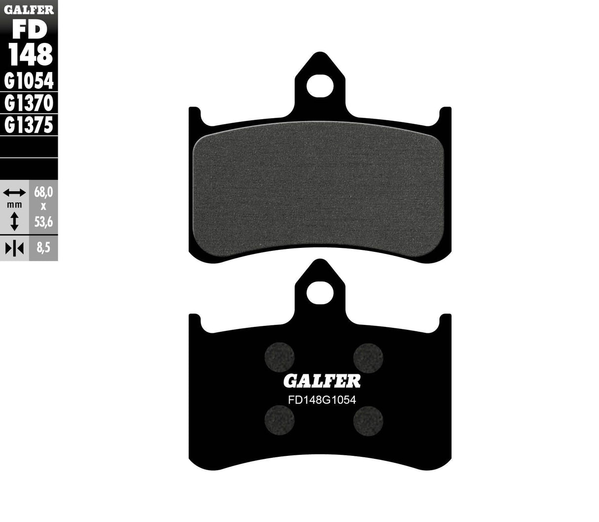 GALFER Brake Pads Semi Metallic Fd148g1054 FD148G1054