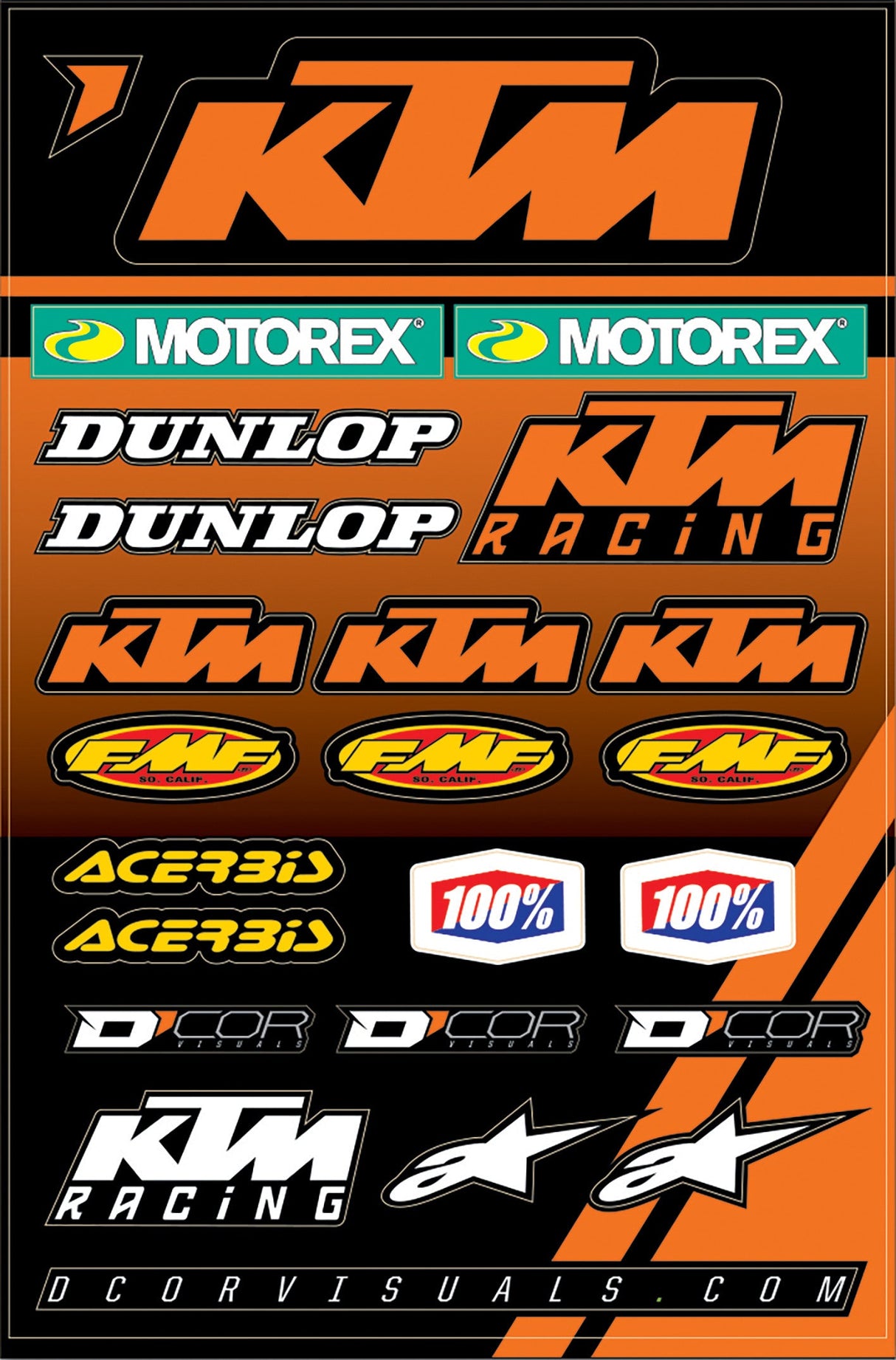 D-COR Ktm 2 Decal Sheet 40-30-101