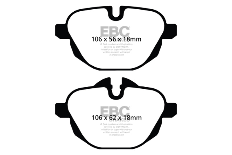 EBC 11+ BMW X3 2.0 Turbo (F25) Greenstuff Rear Brake Pads DP22047