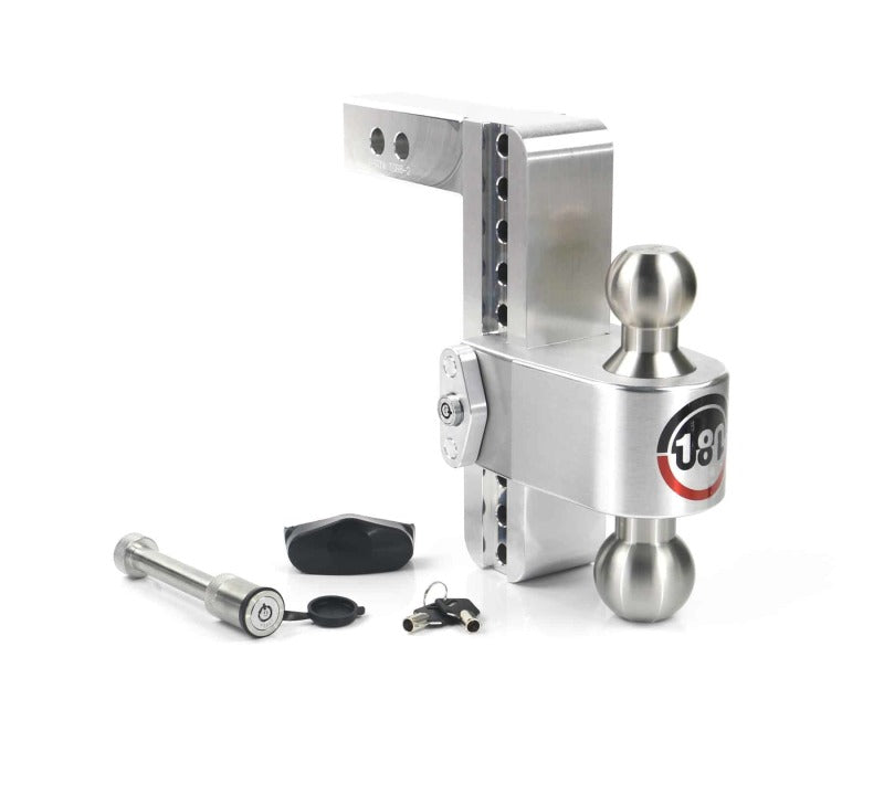 Weigh Safe 180 Hitch 8in Drop Hitch & 2in Shank (10K/12.5K GTWR) w/WS05 - Aluminum