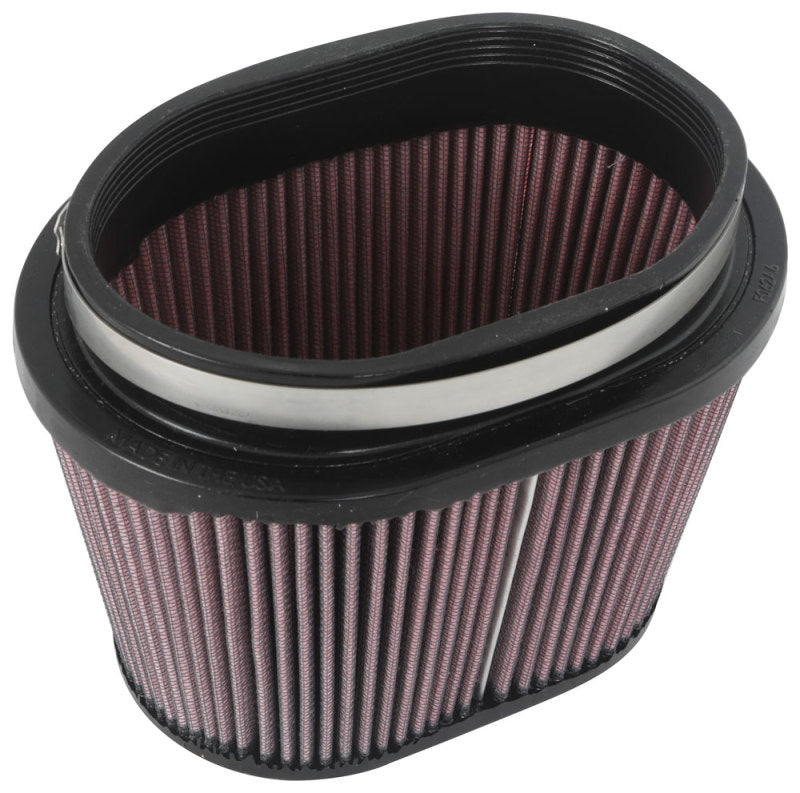 K&N Universal Rubber Filter 6.25in x 4in Oval FLG / 7.375in x 5.5in Base / 6.25in x 4in Top / 5in H RU-1001