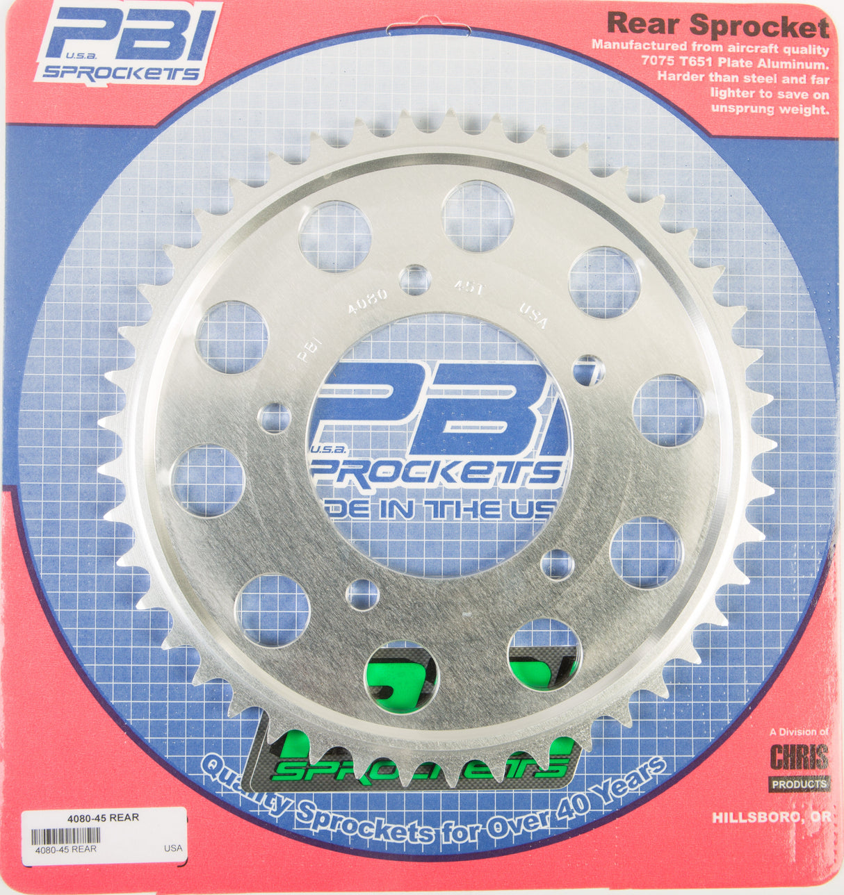 PBIRear Sprocket Aluminum 45t-530 Kaw4080-45-5