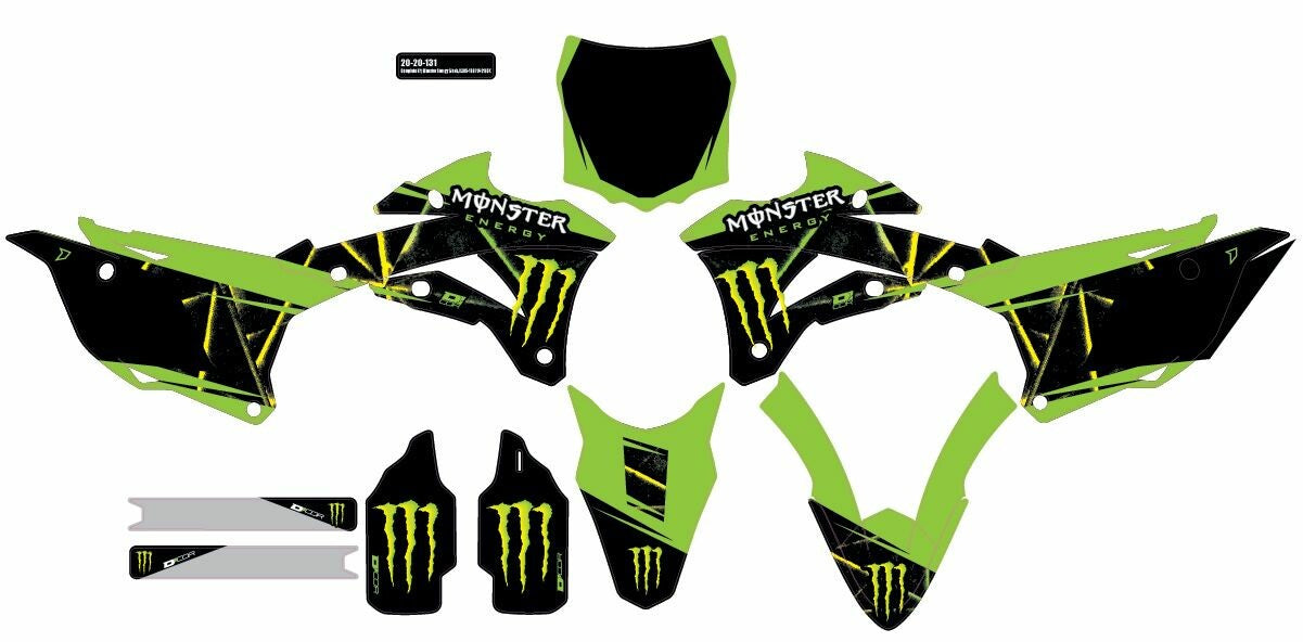 D-COR Cmplt Kit Monster Energy Slash Black Bg 20-20-131