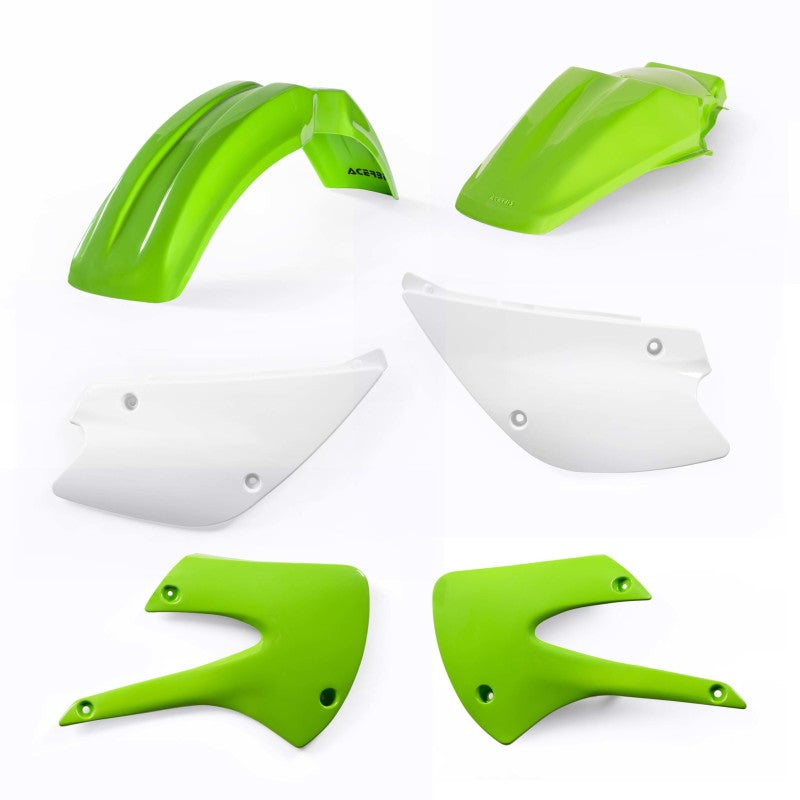 Acerbis 01-13 Kawasaki KX85/100/ 03-06 Suzuki RM100 Plastic Kit - Green/White Original 05 2041090206