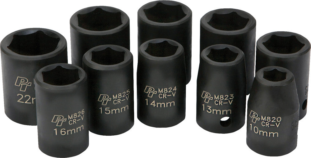 PERFORMANCE TOOL10 Pc 1/2" Met Imp Skt Set ShallowM593DB