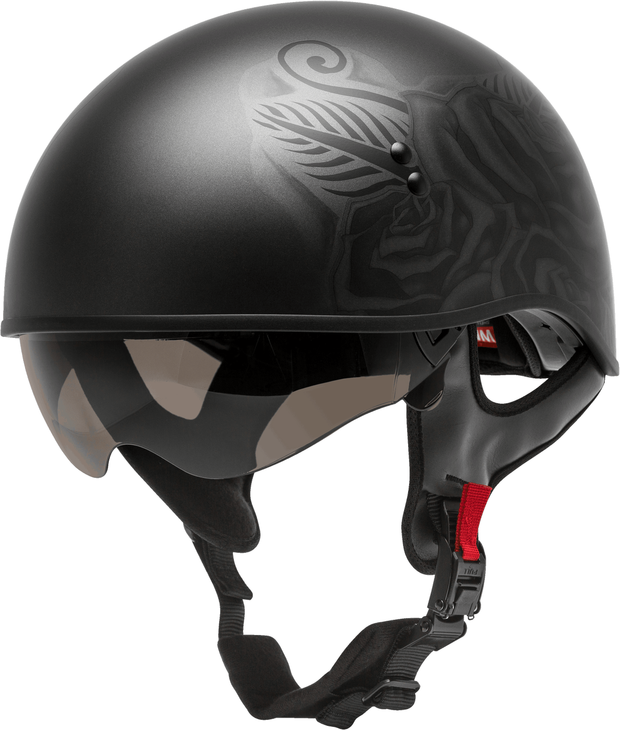 GMAX Hh-65 Half Helmet Devotion Naked Matte Black/Silver Xl H1655077