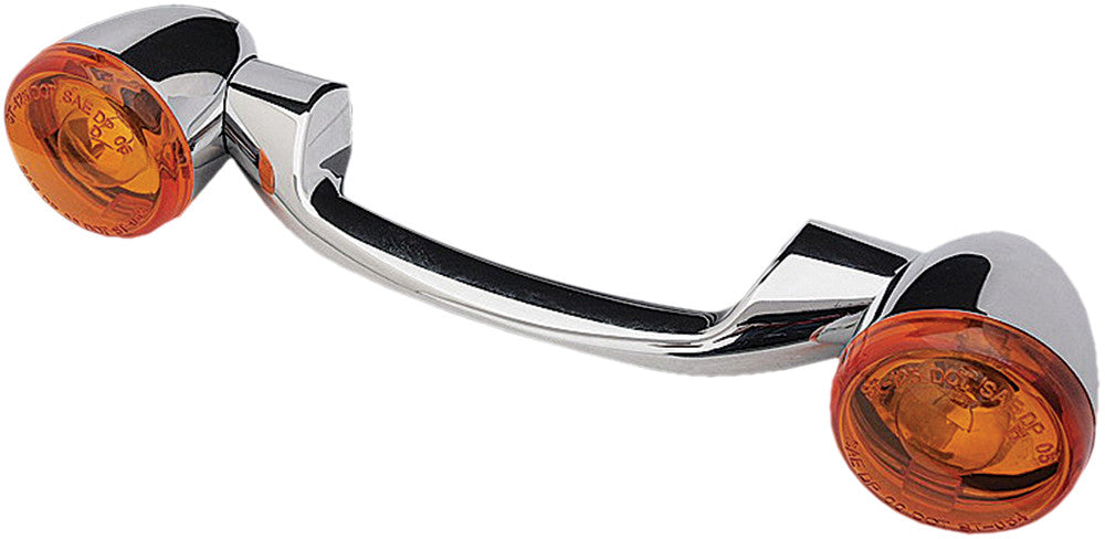 HARDDRIVE Turnsignal Light Bar Chrome W/Amber Lenses 161800