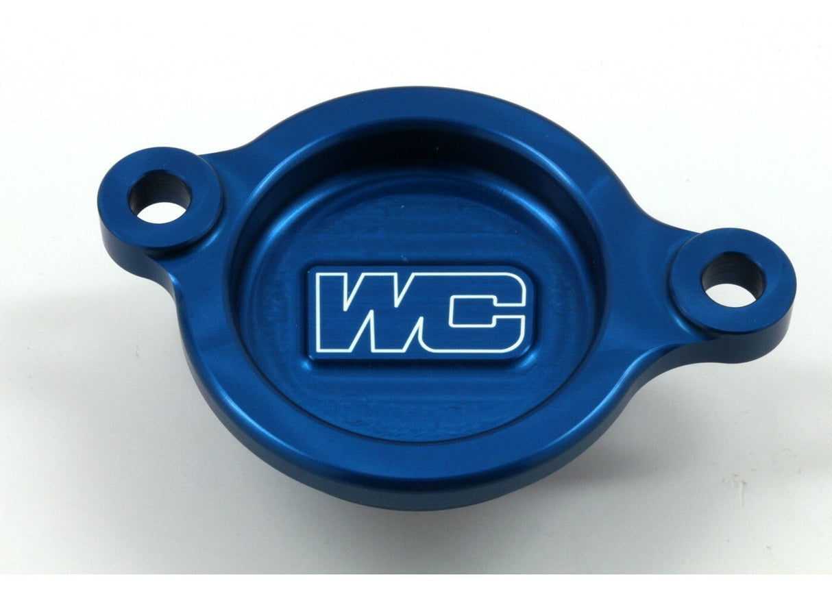 WORKS Oil Filter Cover Blue Hon 27-001