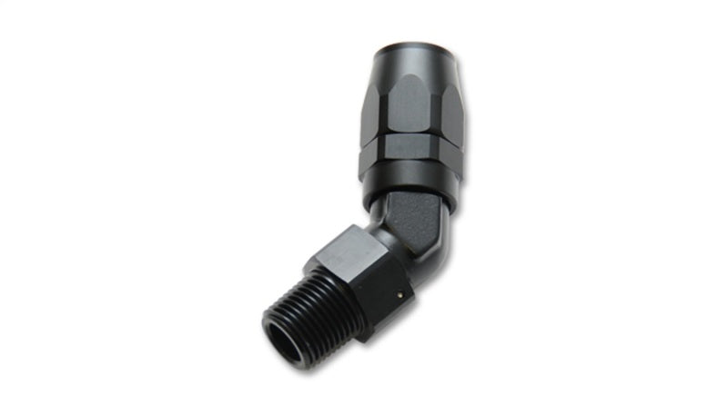 Vibrant -10AN Male NPT 45Degree Hose End Fitting - 3/8 NPT 26406