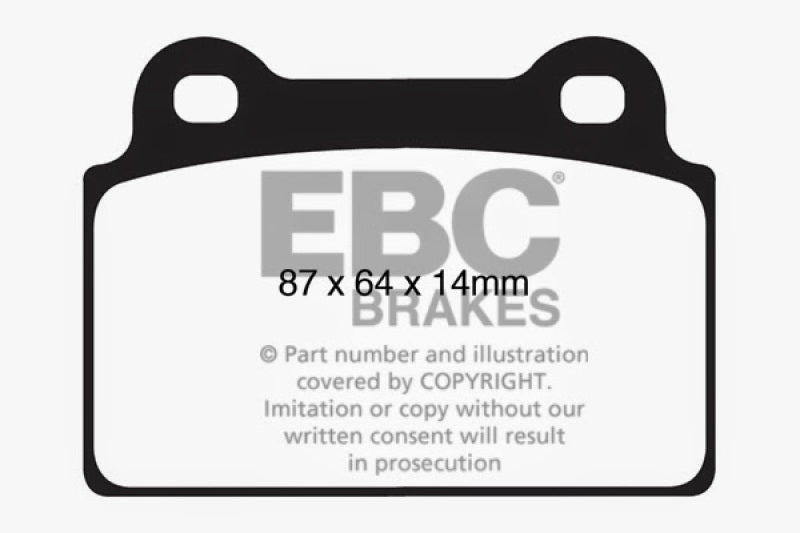 EBC 08-16 Mitsubishi Lancer Evo 10 2.0 Turbo (1 piece rotor) Redstuff Rear Brake Pads DP31985C