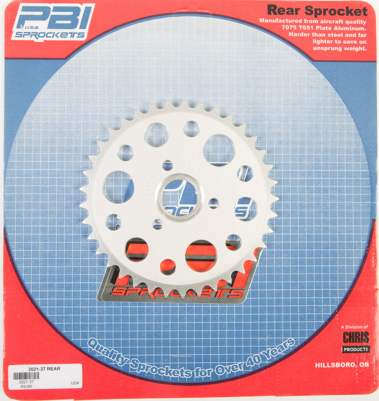 PBIRear Sprocket Aluminum 37t-420 Hon3021-37-1