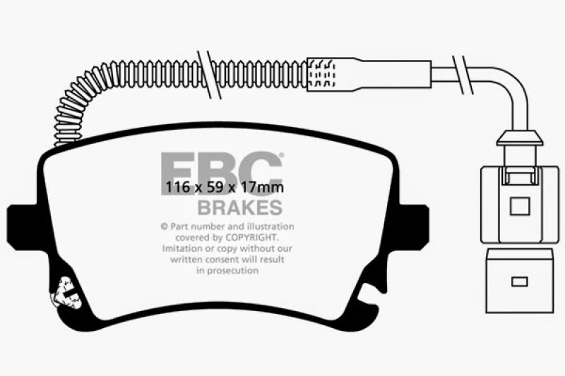 EBC 09-11 Audi A6 Quattro 3.0 Supercharged Redstuff Rear Brake Pads DP31470C