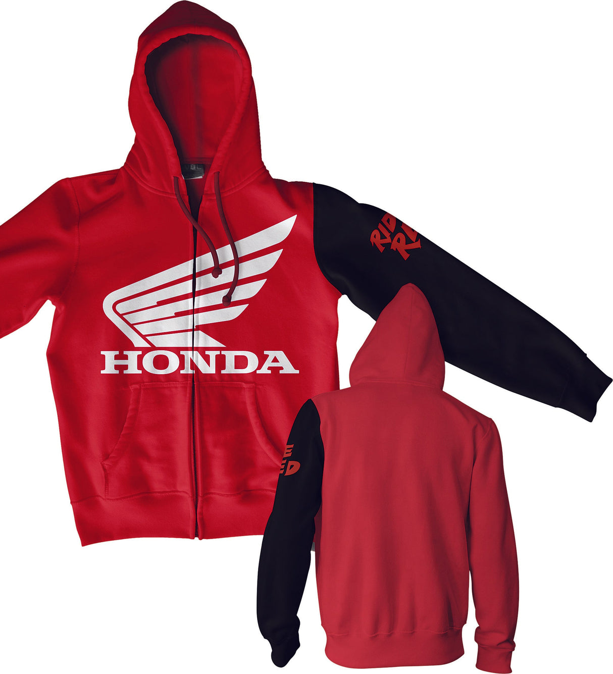 D-COR Honda Stamp Zip Hoodie Red/Black Md 80-201-2