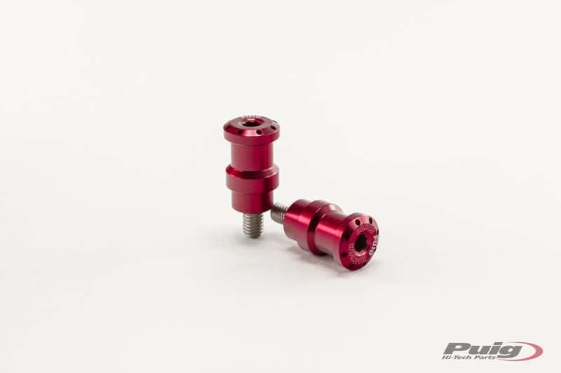 PUIG Swingarm Spools Hi-Tech 8mm Red 2/Pk 5923R