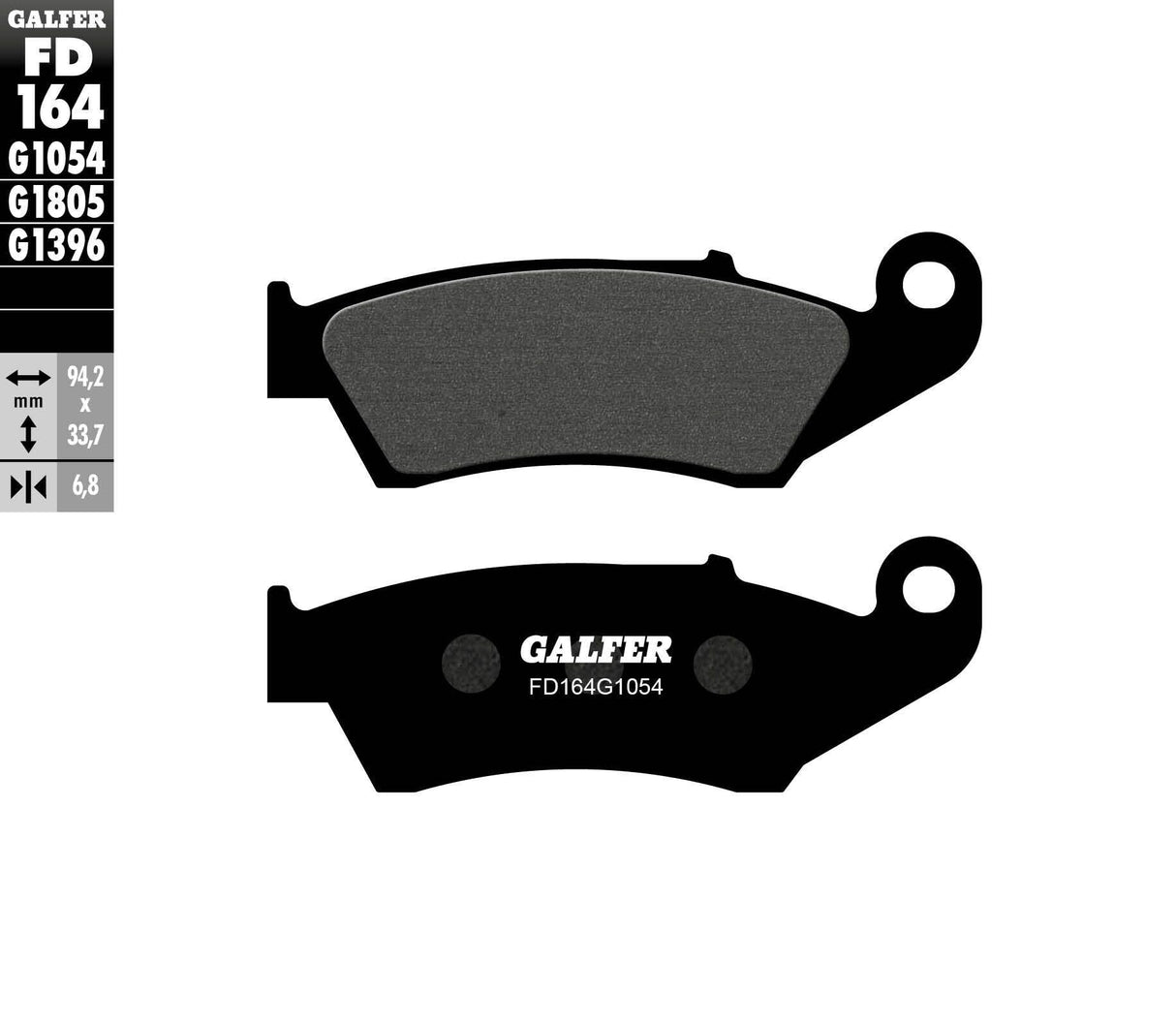 GALFER Brake Pads Semi Metallic Fd164g1054 FD164G1054