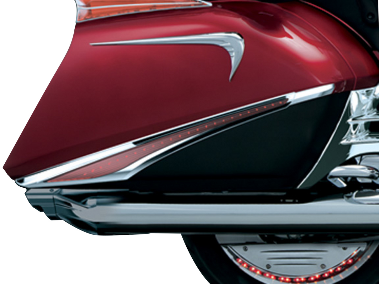 KURYAKYN Saddlebag Swoops - Chrome - Red Lenses 3232