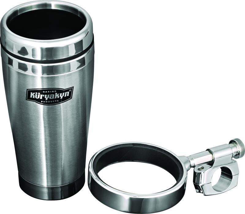 Kuryakyn Drink Holder With Stainless Steel Mug 1in Bar Clamp Chrome 1464