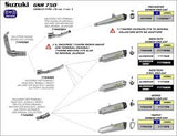 71443MI Arrow GSR 750 11-16/GSX-S 750 17-25  4:2 Stainless Steel Collectors For Arrow Mid-Pipes