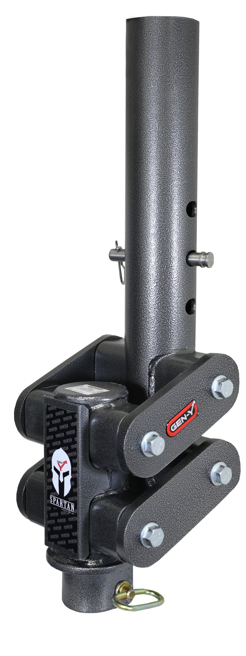 Gen-Y Spartan Torsion-Flex Gooseneck Coupler Manual Latch 5in Offset 4in RD Tube w/GH 097 Pin GH-7002