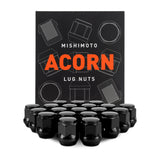 Mishimoto Steel Acorn Lug Nuts M12 x 1.5 - 20pc Set - Black MMLG-AC1215-20BK