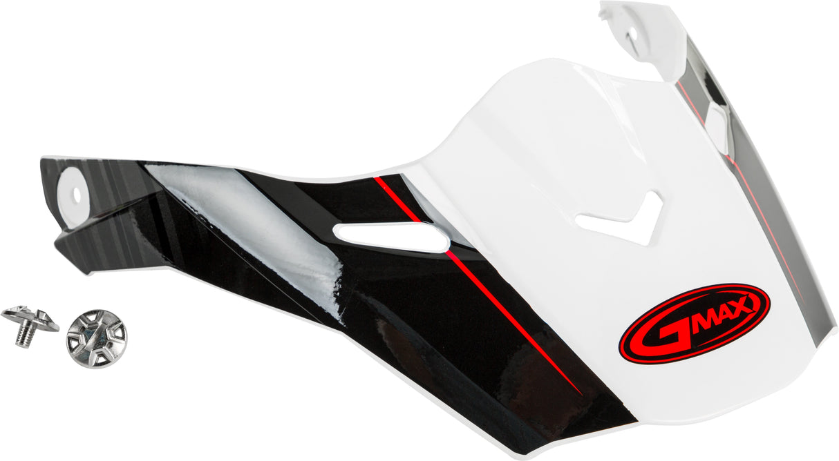 GMAX Visor W/Screws Raley White/Grey/Red At-21 G021063