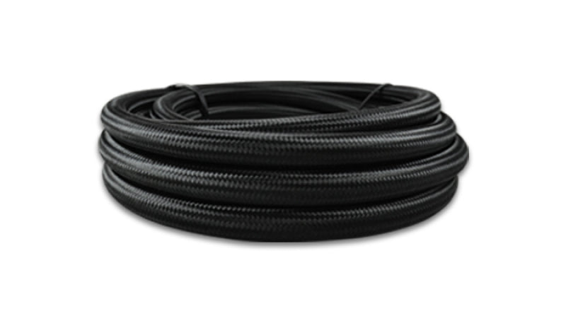 Vibrant -6 AN Black Nylon Braided Flex Hose w/PTFE Liner (150ft Roll) 19036