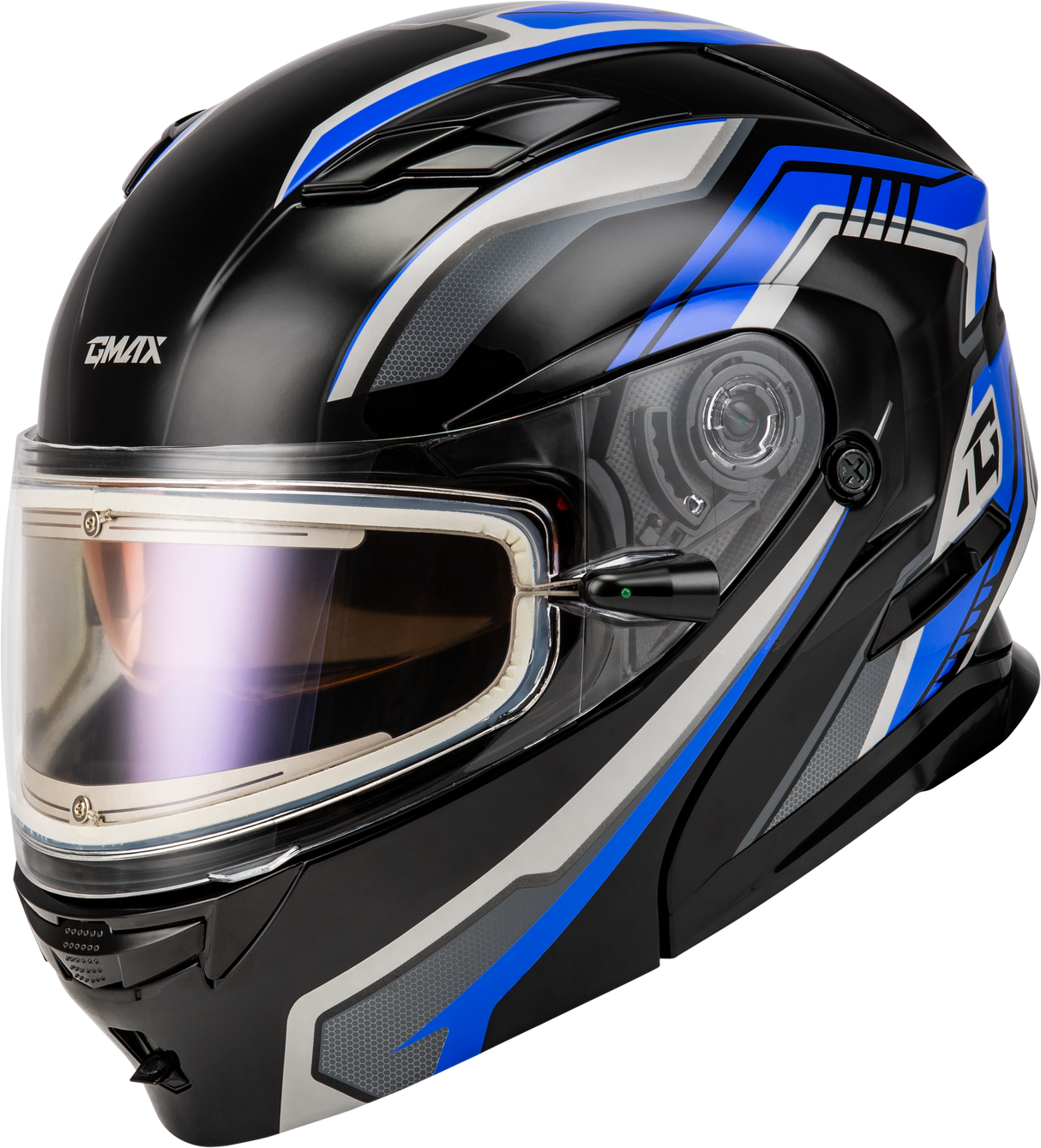 GMAX Md-01s Transistor Snow Helmet W Electric Shld Blue/Black Sm M40139434