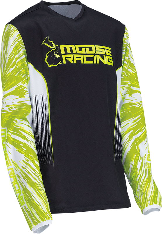 MOOSE RACING Youth Agroid Jersey - Hi-Vis/Black - Large 2912-2274