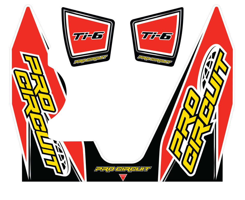 PRO CIRCUIT Ti-6 Wrap/End Cap Decal Yz450f Replacement Muffler Stickers DC14TI6-YZ450F