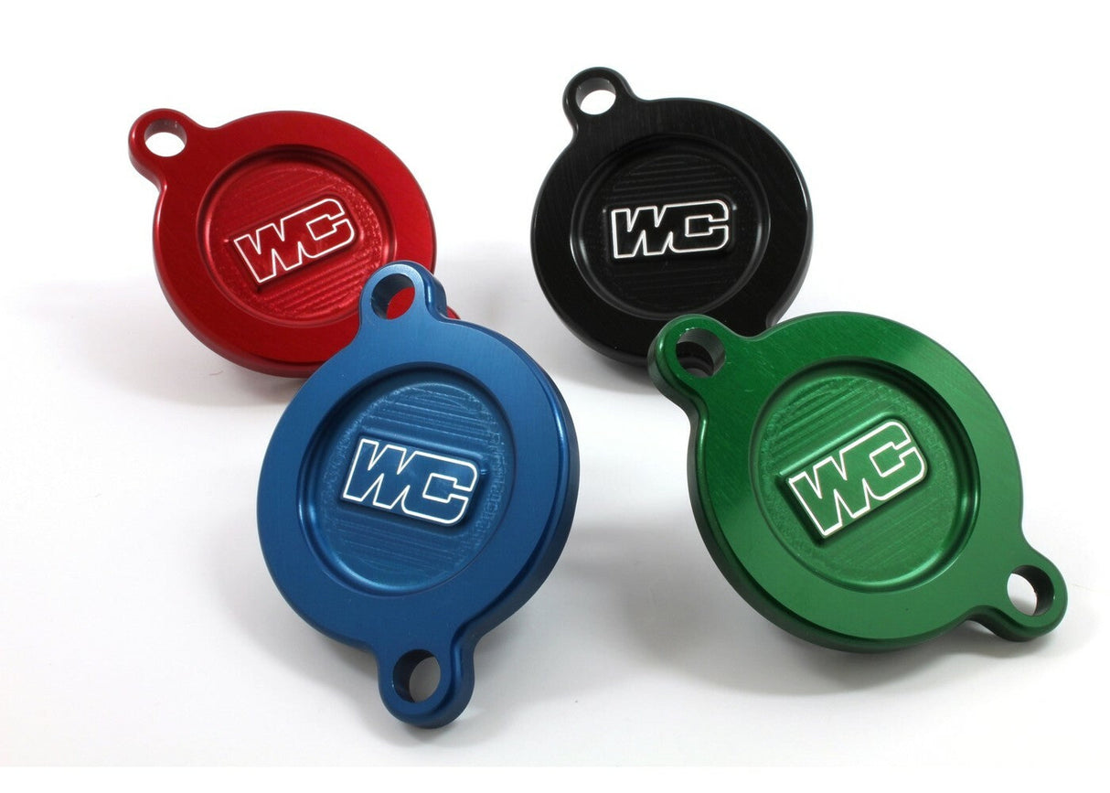 WORKS Oil Filter Cover Blue Kaw 27-070