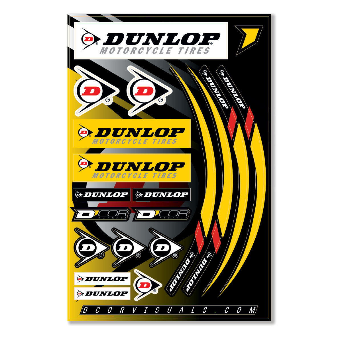 D-COR Decal Sheet 12 Mil Dunlop Decal Sheet 12 Mil Dunlop 40-90-117