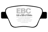 EBC 10-13 Audi A3 2.0 Turbo (Bosch rear caliper) Greenstuff Rear Brake Pads DP22075