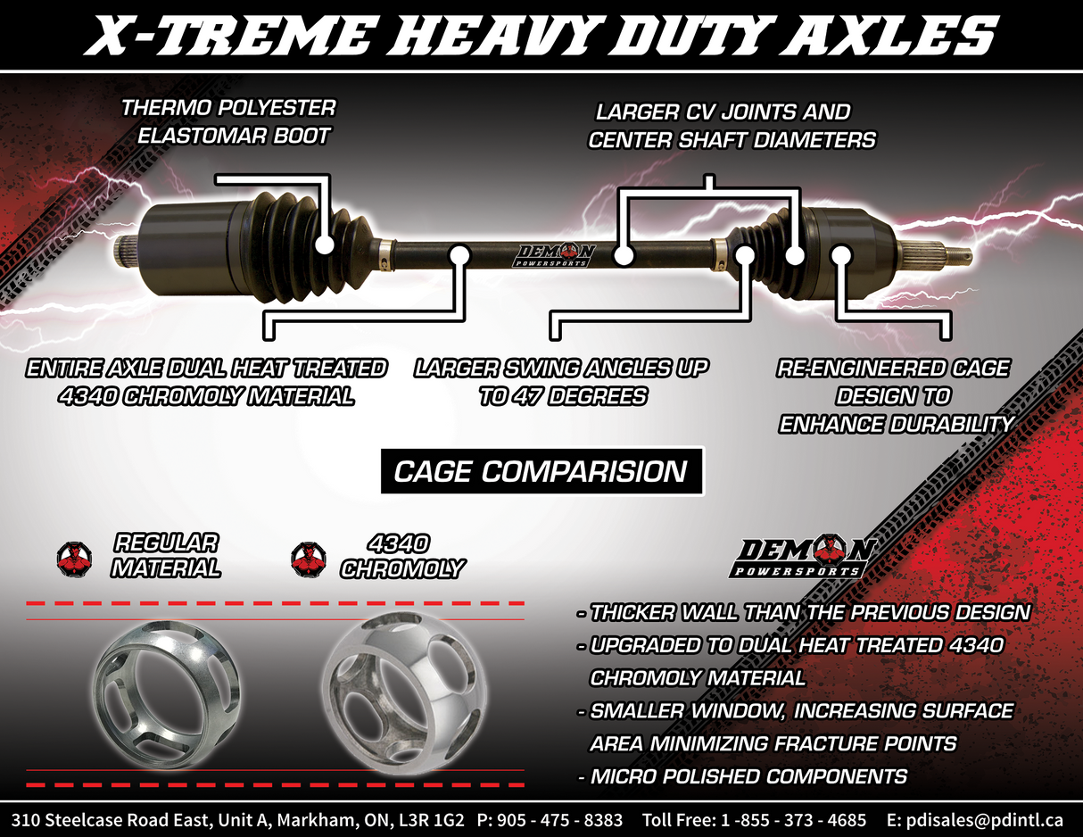 DEMON Axle - X-Treme - Heavy Duty - Long Travel - Rear Left/Right PAXL8019XHD4