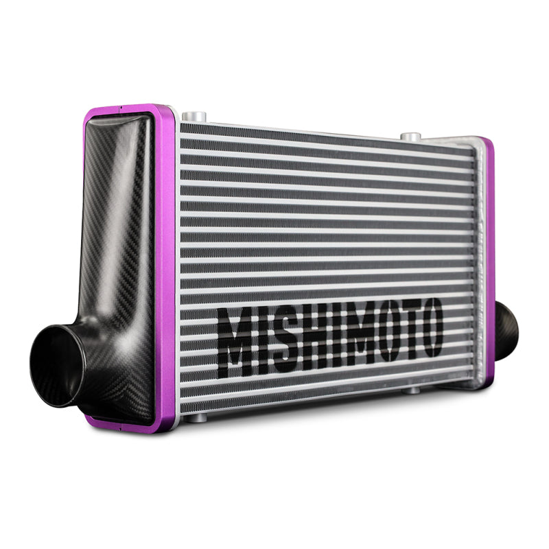 Mishimoto Universal Carbon Fiber Intercooler - Gloss Tanks - 600mm Silver Core - C-Flow - P V-Band