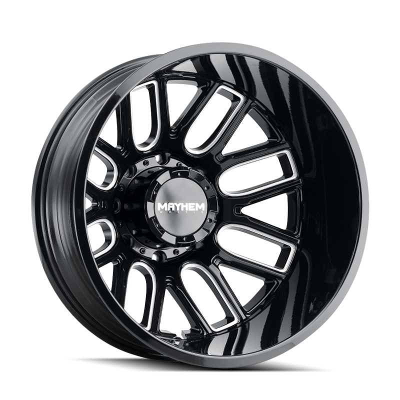 Mayhem 8107D Cogent Dually 22x8.25 / 8x200 BP / -192mm Offset / 142mm Hub Blk w/ Milled Spokes Wheel