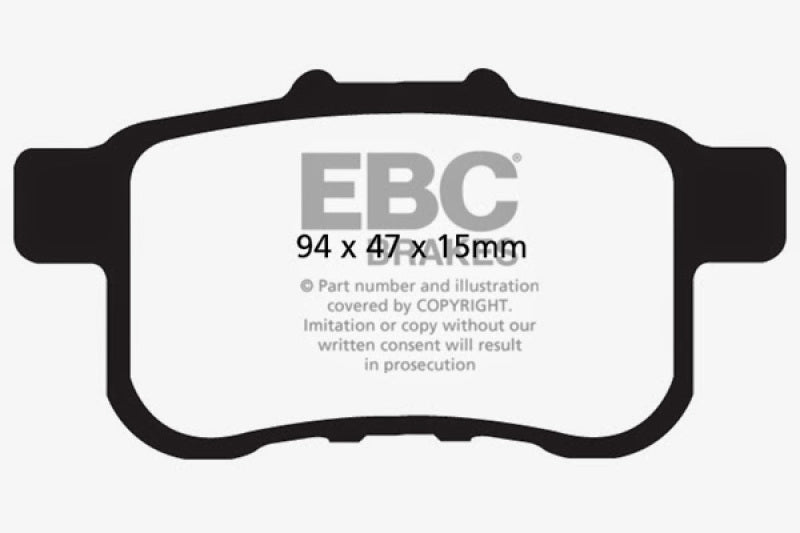 EBC 09-14 Acura TSX 2.4 Redstuff Rear Brake Pads DP31987C