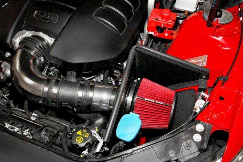 Spectre 08-09 Pontiac G8 V8-6.0/6.2L F/I Air Intake Kit - Polished w/Red Filter 9017