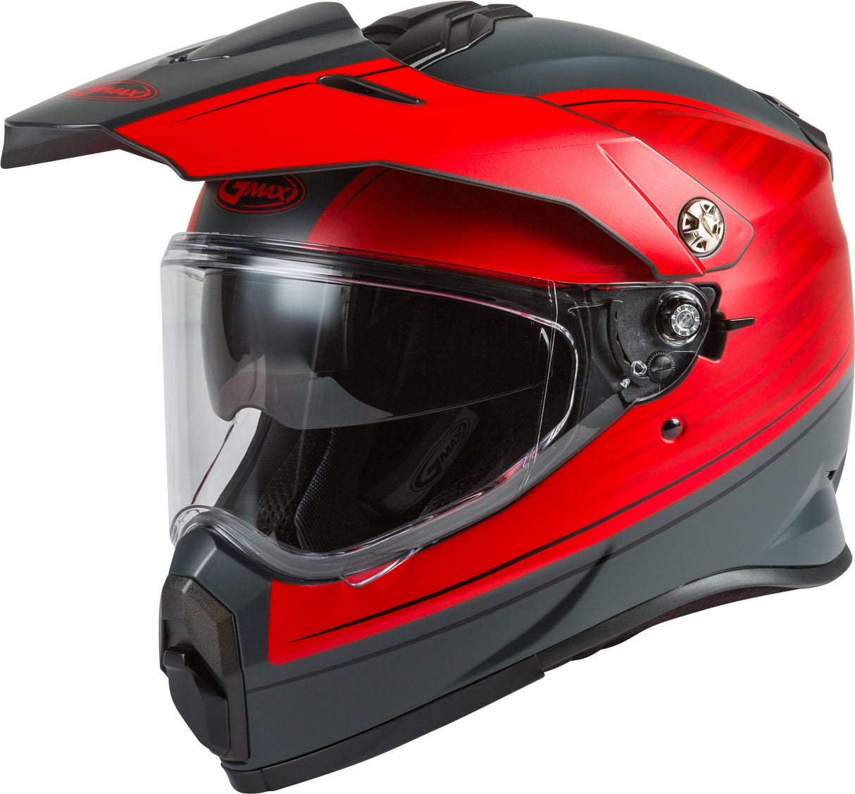 GMAX Youth At-21y Adventure Raley Helmet Matte Grey/Red Yl G1211032