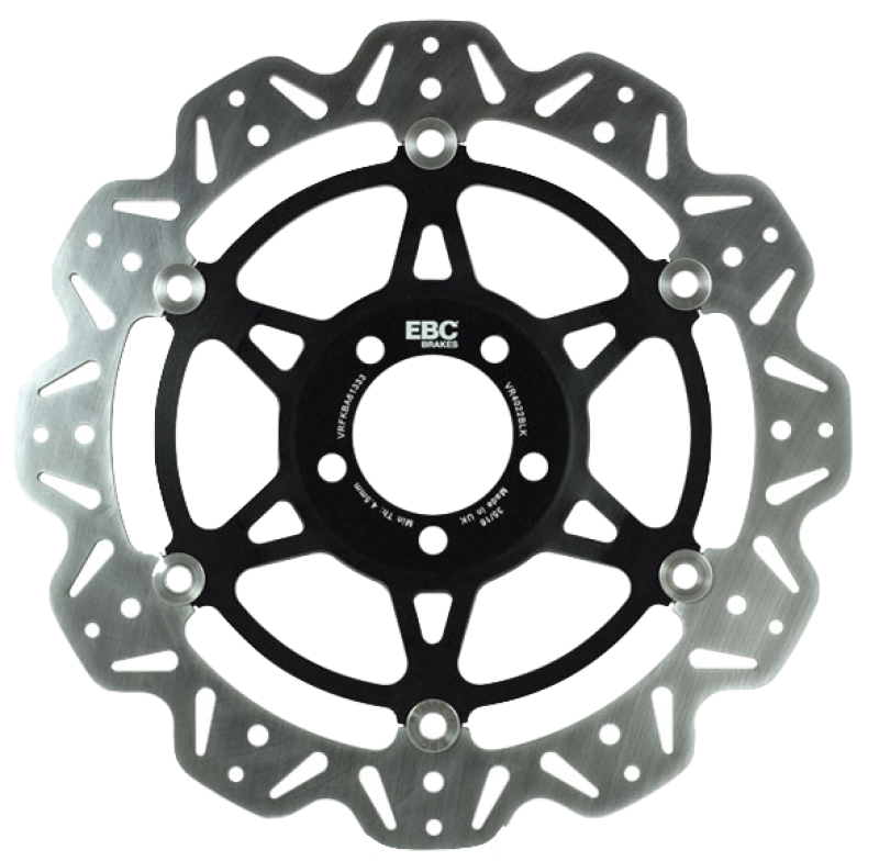 EBC 89-90 Kawasaki ZX 750 ZX-7 H Front Left/Right Vee Floating Black Rotor