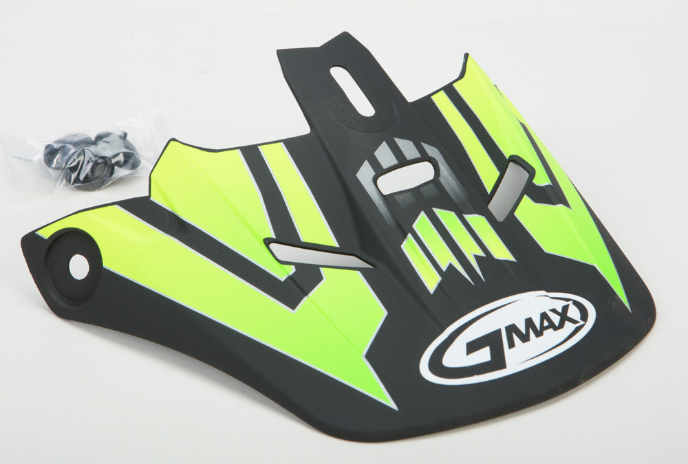 GMAX Visor W/Screws Race Gm-46.2y Black/Hi-Vis Green Ys-Yl G046125