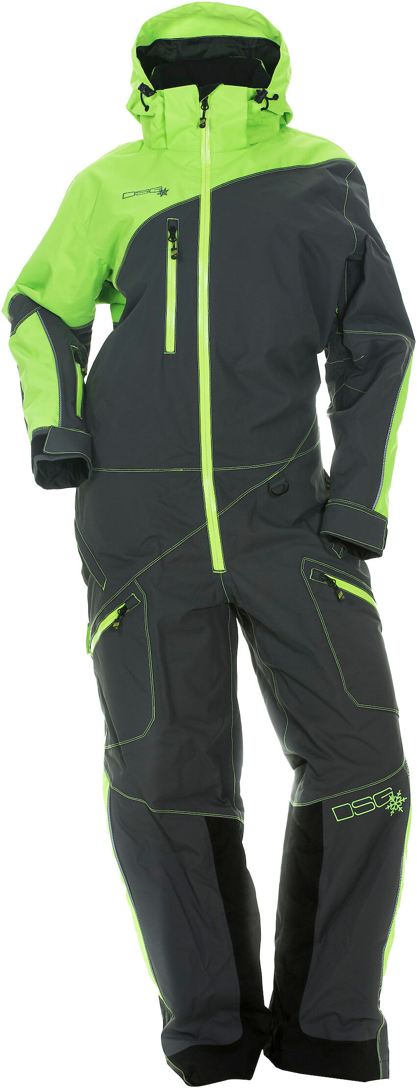 DSG Monosuit W/Drop Seat Lime/Grey Xl 99327