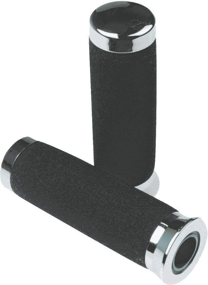 GRAB ON Deluxe Chrome End Grips 6-1/4" X 7/8" MC317