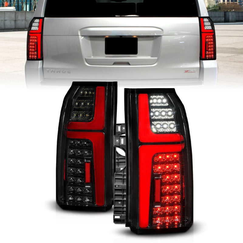 ANZO 15-20 Chevrolet Tahoe Sequential LED Tube Taillights Black 311468